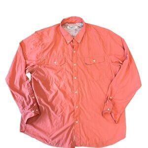 Tommy Bahama Mens Shirt XL Orange Long Sleeve Fishing IslandZone Outdoor Travel‎